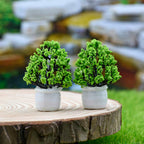 Miniature Flower Pot Green 2 Pcs