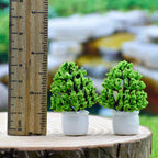 Miniature Flower Pot Green 2 Pcs