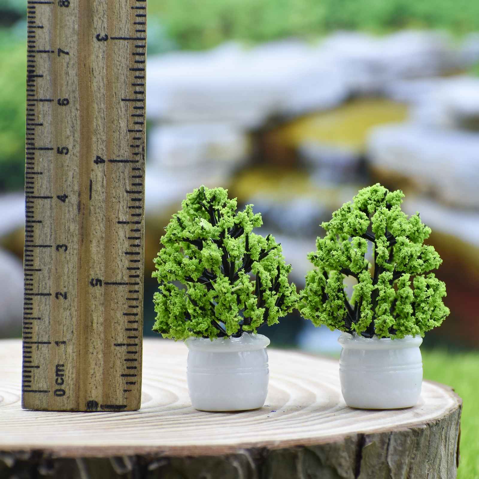 Miniature Flower Pot Green 2 Pcs