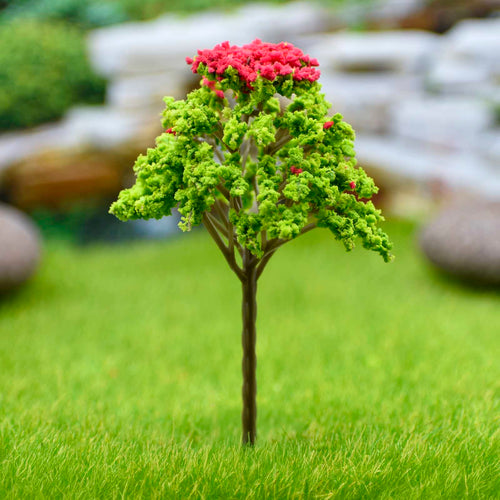 Artificial Miniature Green & Red Tree 1pc