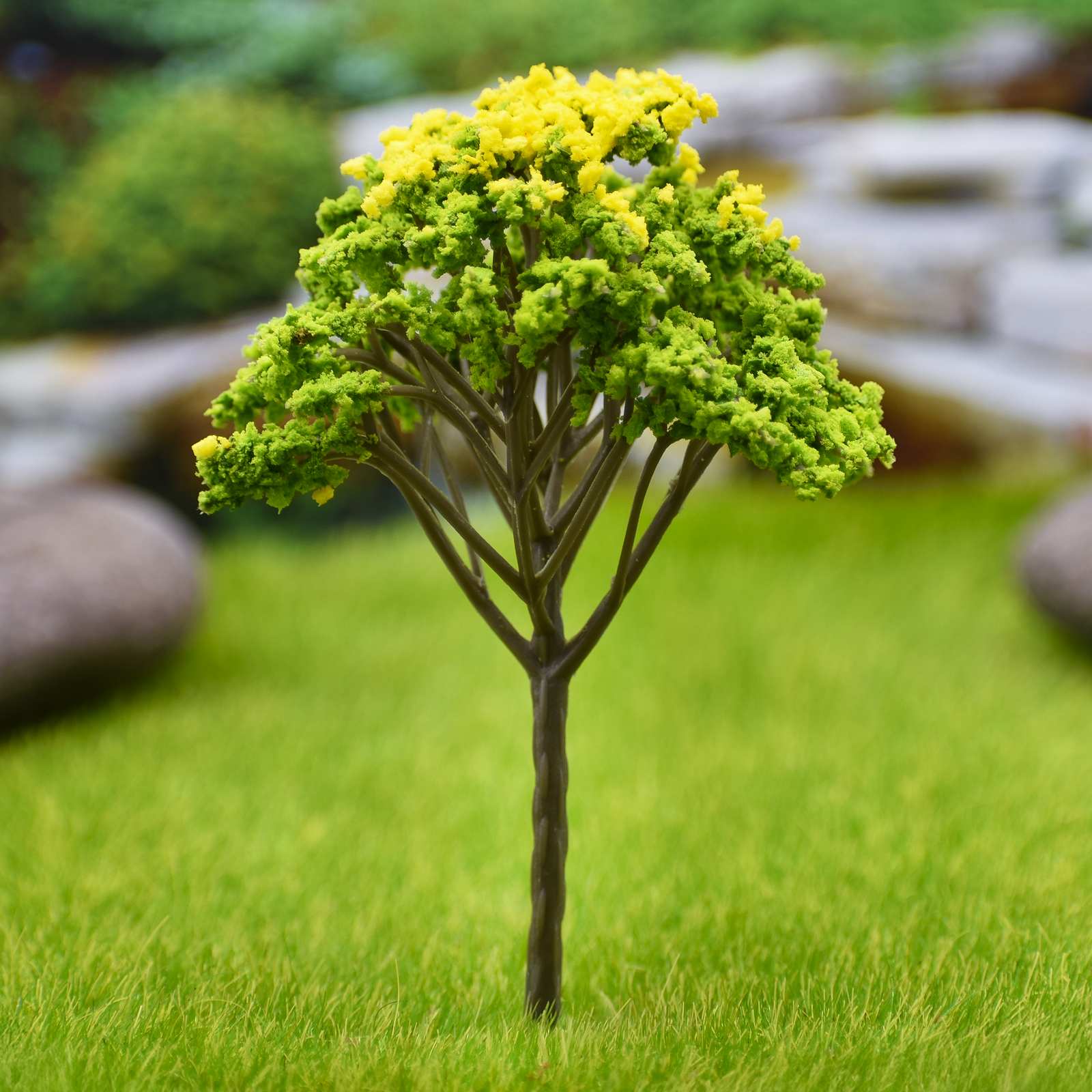 Miniature Green & Yellow Tree 1pc