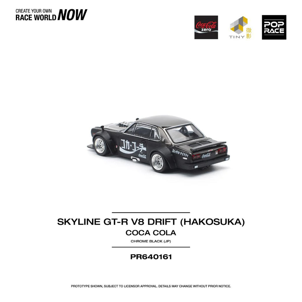 Pop Race Skyline GT-R V8 Drift (Hakosuka) Coca Cola Chrome Black (JP) #PR640161