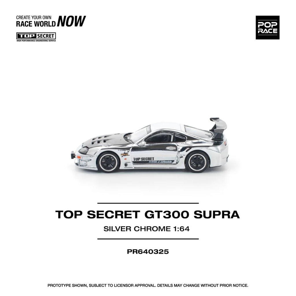 Pop Race Top Secret GT300 Supra Silver Chrome #PR640325
