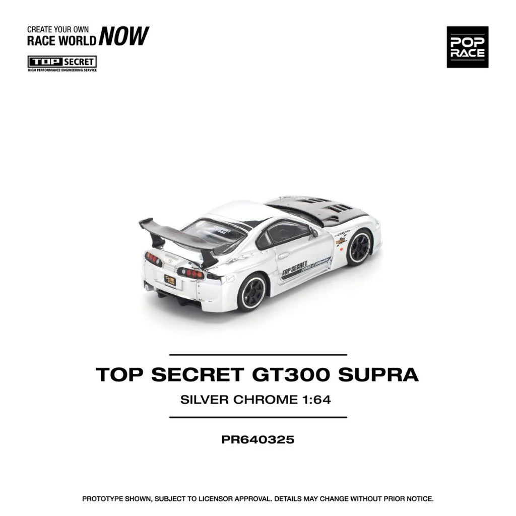 Pop Race Top Secret GT300 Supra Silver Chrome #PR640325
