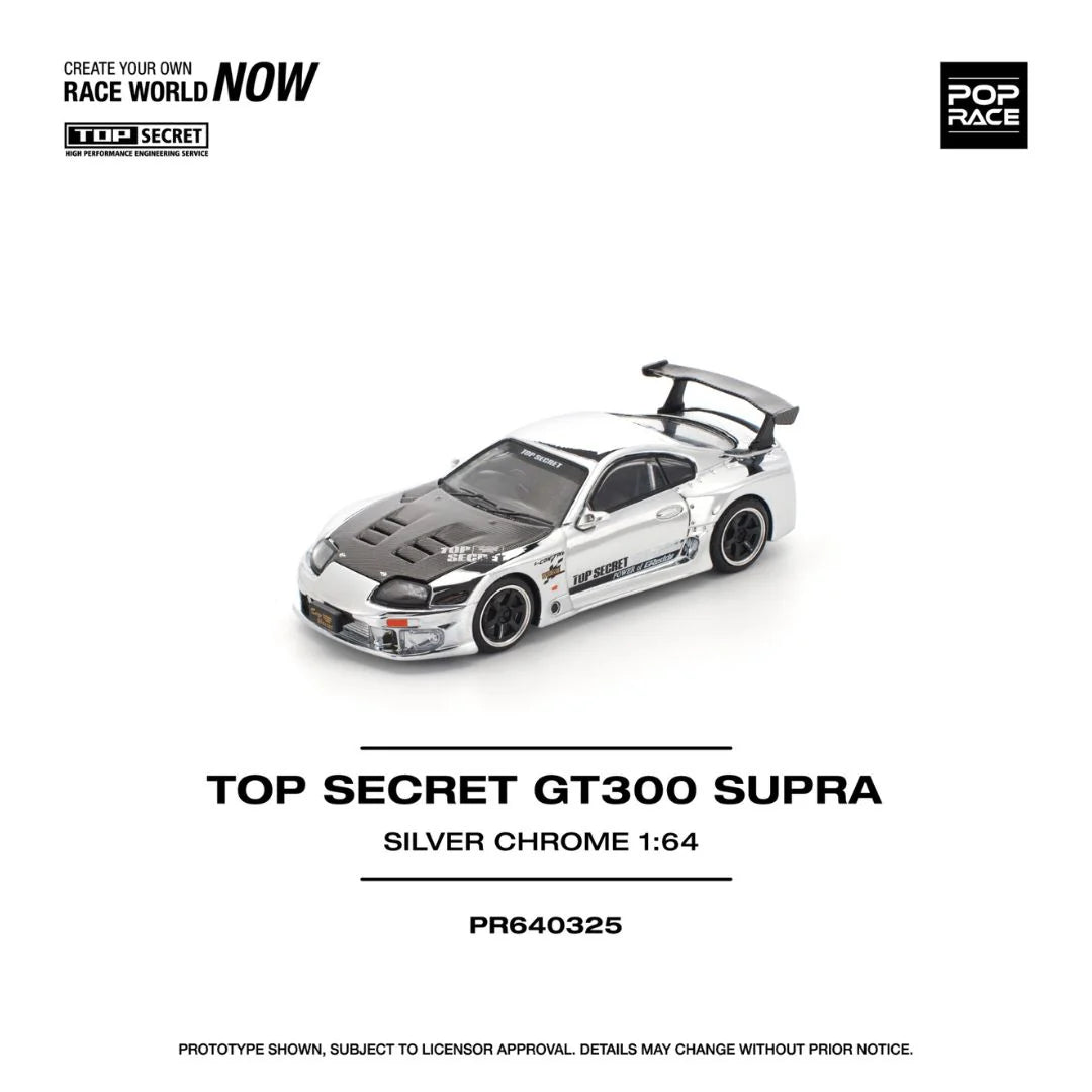 Pop Race Top Secret GT300 Supra Silver Chrome #PR640325