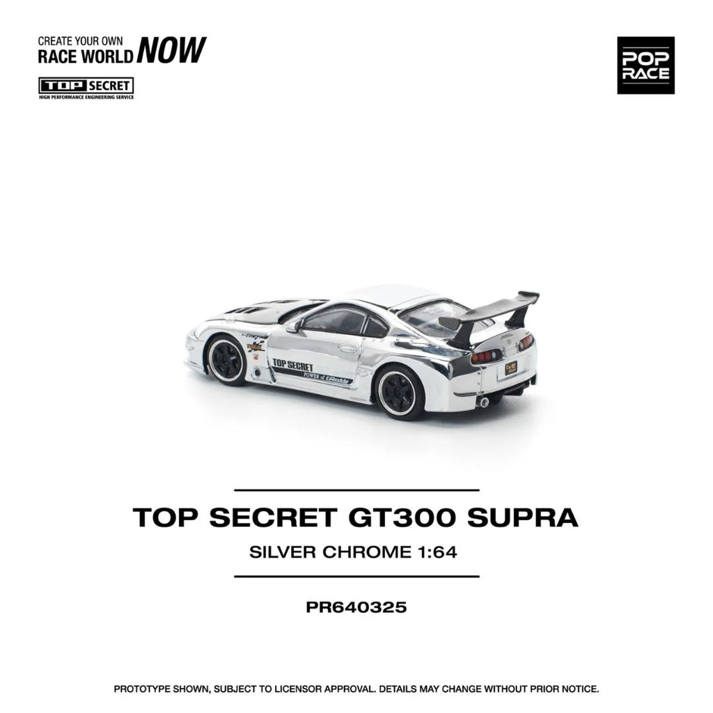 Pop Race Top Secret GT300 Supra Silver Chrome #PR640325