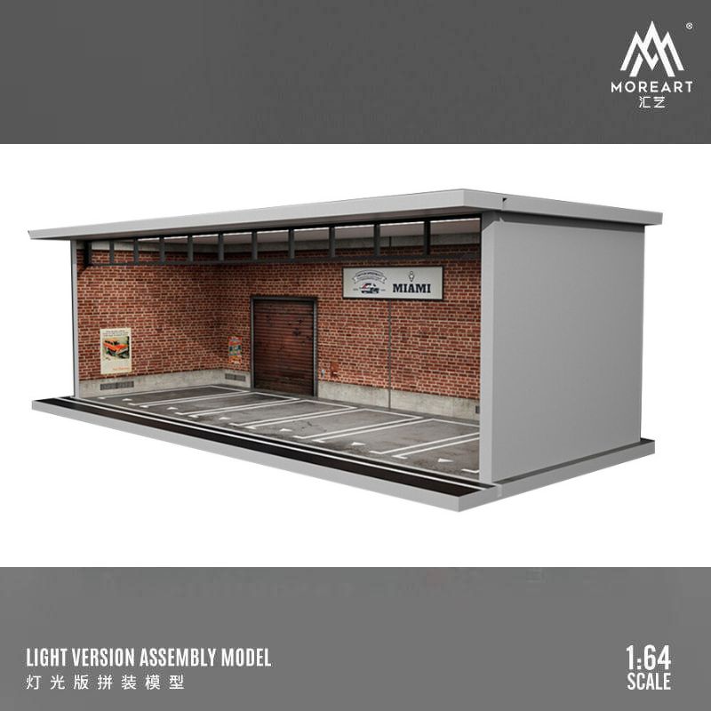 Moreart Retro Red bricks 1:64 scale model diorama with lights - Last piece