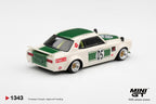 (Pre-Order) Mini GT NISSAN SKYLINE LBWORKS HAKOSUKA WHITE  GREEN #1343 (BOX)