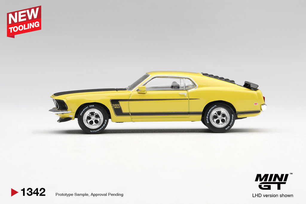 (Pre-Order) Mini GT FORD MUSTANG BOSS 302 1969 BRIGHT YELLOW #1342 (BOX)