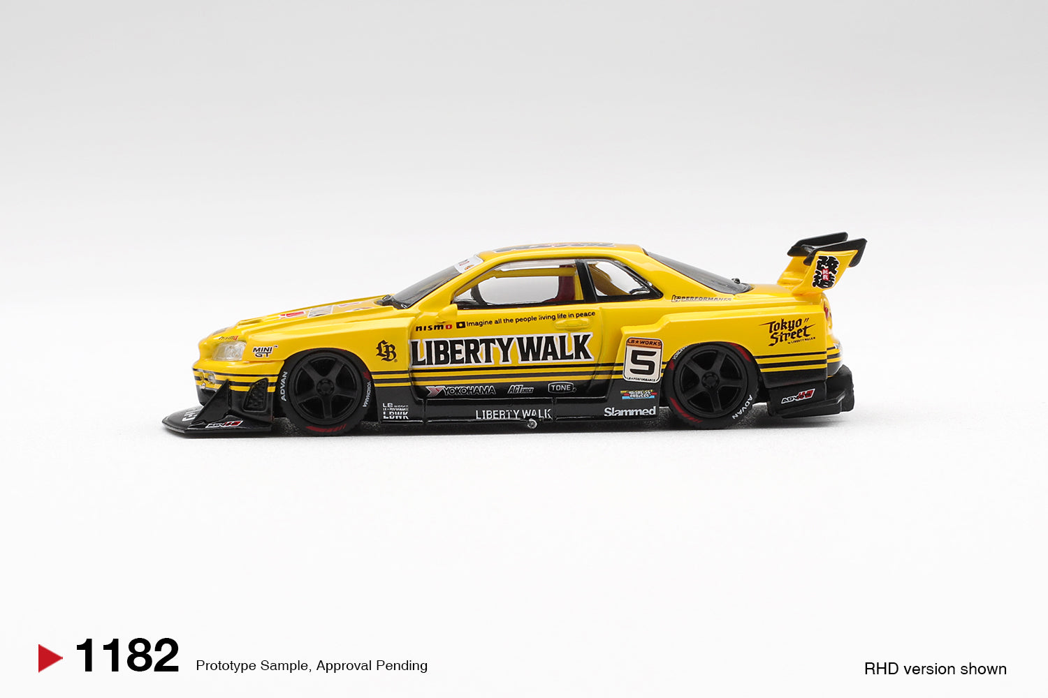 Mini GT Nissan LB-ER34 Super Silhouette SKYLINE Sport Yellow #1182 (BOX)