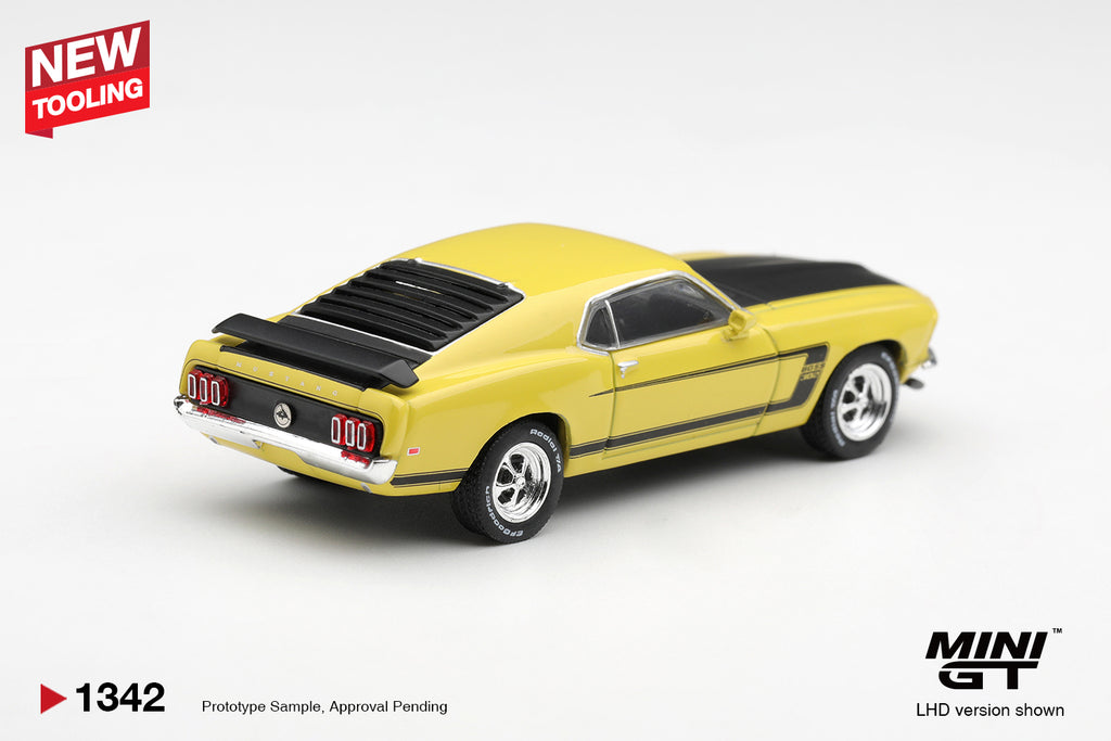 (Pre-Order) Mini GT FORD MUSTANG BOSS 302 1969 BRIGHT YELLOW #1342 (BOX)