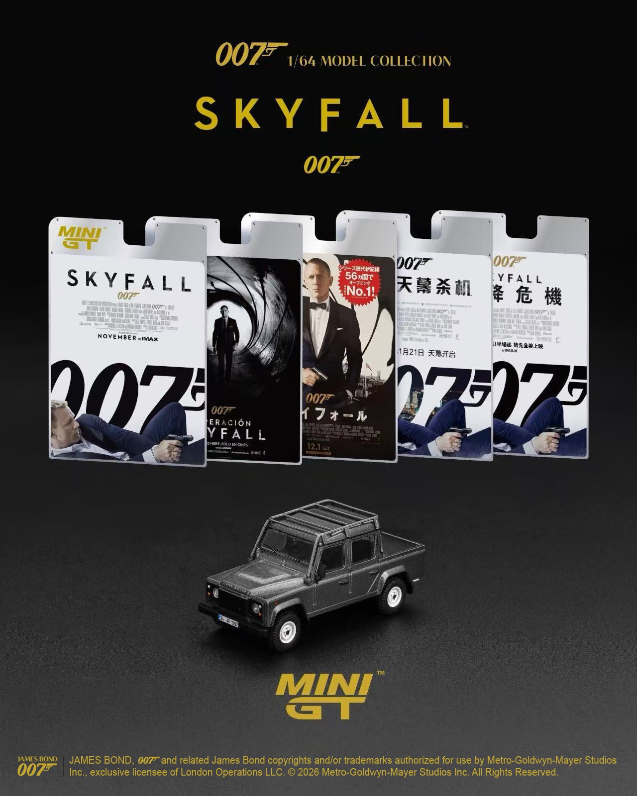 (Pre-Order) Mini GT LAND ROVER DEFENDER 110 CREW CAB “SKYFALL” #918 (BLISTER)