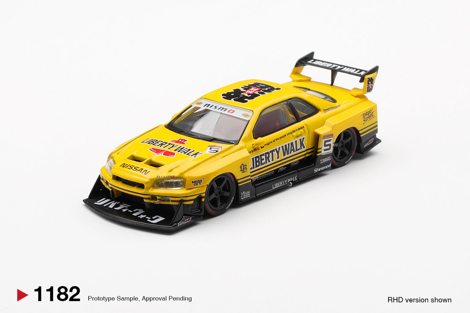 Mini GT Nissan LB-ER34 Super Silhouette SKYLINE Sport Yellow #1182 (BOX)