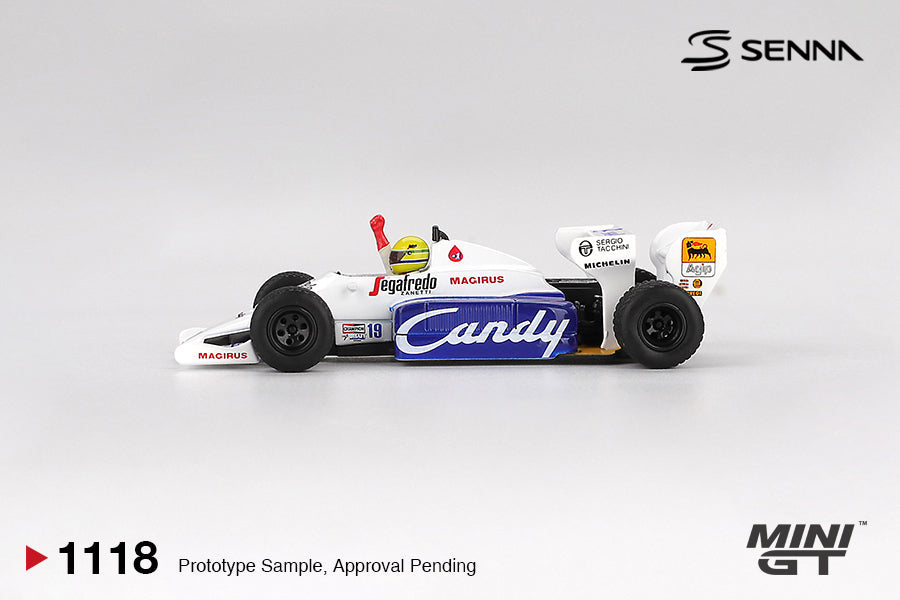 Mini GT Toleman TG184 #19 Ayrton Senna 1984 Monaco Grand Prix 2nd Place #1118 (BOX)