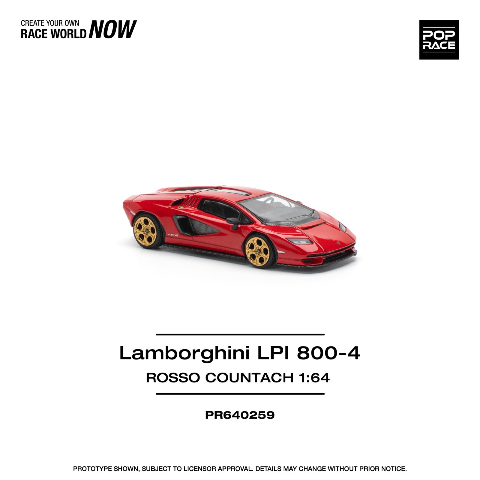 Pop Race Lamborghini Countach LPI 800-4 Red #PR640259