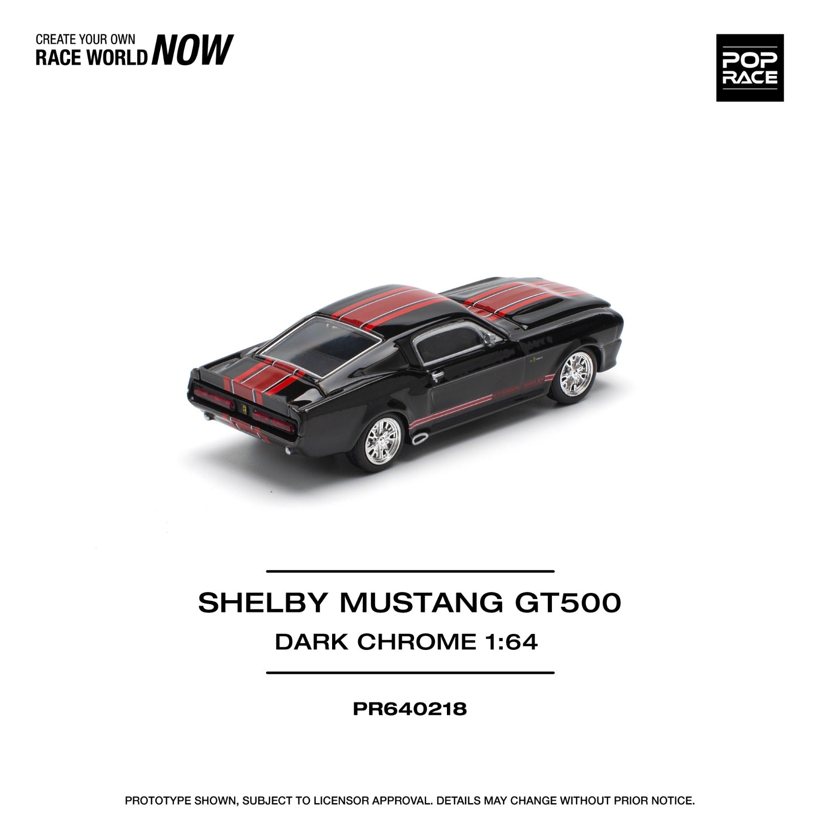 Pop Race SHELBY MUSTANG GT500 DARK CHROME #PR640218