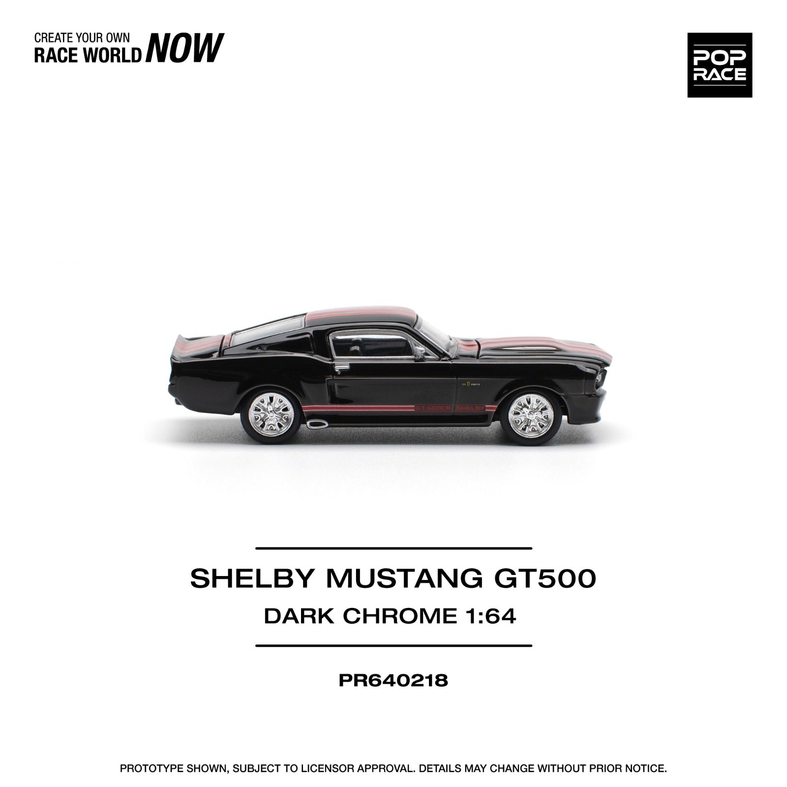 Pop Race SHELBY MUSTANG GT500 DARK CHROME #PR640218 - Last 3 Piece