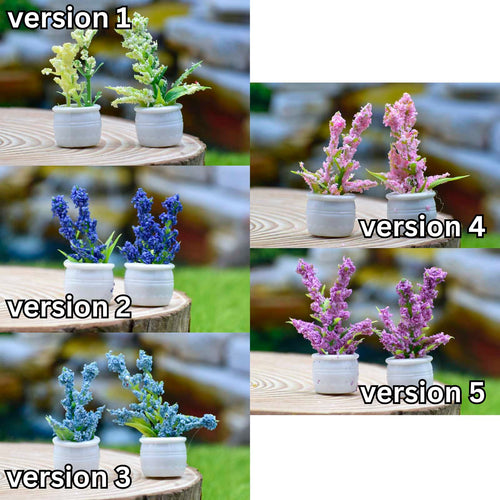 Artificial Miniature Tree Flower Pot 2 Pcs